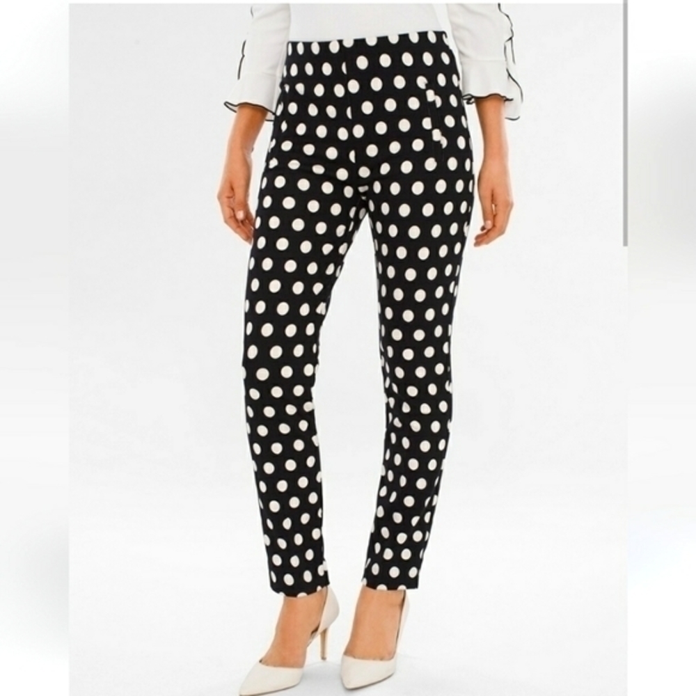 NWT Polka Dot Chicos So Slimming Juliet Black White Pant Size 1.5 /10